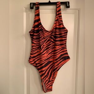 One piece tiger bathing suit/ bodysuit